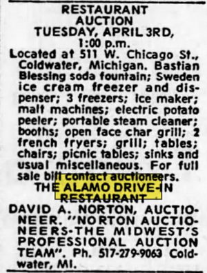 Starlite Drive-In (Alamo Drive-In) - Apr 1973 Alamo Drive-In Equip Auction (newer photo)